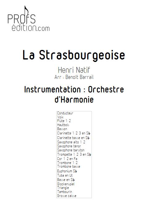 La Strasbourgeoise - Orchestre d'Harmonie - NATIF H. - page de garde