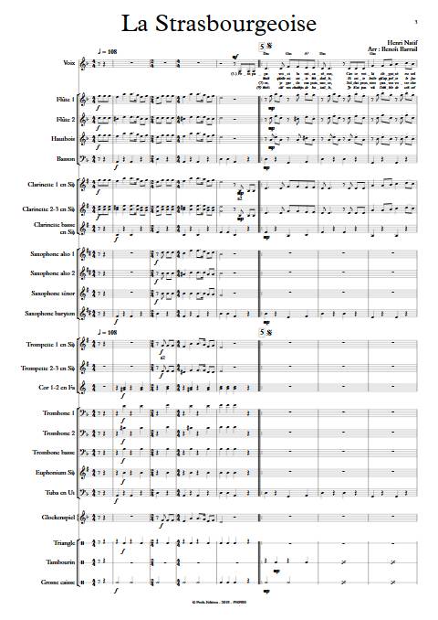 La Strasbourgeoise - Orchestre d'Harmonie - NATIF H. - Partition
