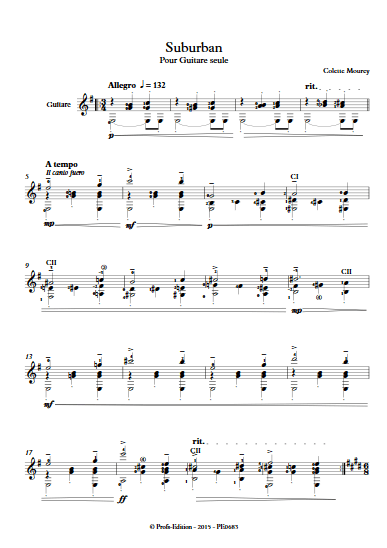Suburban - Guitare seule - MOUREY C. - Partition