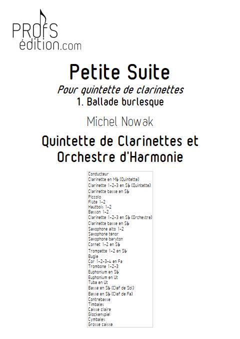 Petite Suite 1er Mouvement - Quinette de Clarintettes et Harmonie - NOWAK M. - page de garde