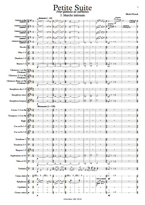 Suite pour Quintette de Clarinettes et Harmonie - 3e Mouvement - Quintette de Clarinettes & Harmonie - NOWAK M. - Partition