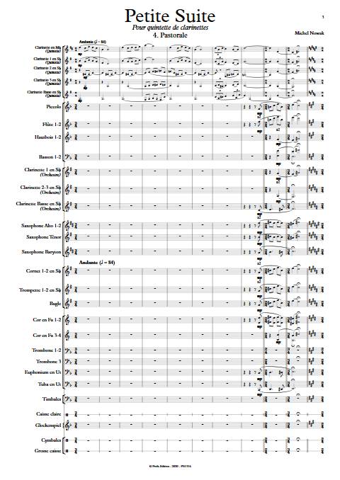 Suite pour Quintette de Clarinettes et Harmonie - 4e Mouvement - Quintette de Clarinettes & Harmonie - NOWAK M. - app.scorescoreTitle