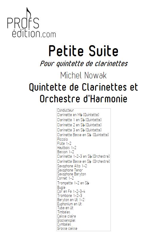 Suite pour Quintette de Clarinettes et Harmonie - 5e Mouvement - Quintette de Clarinettes & Harmonie - NOWAK M. - page de garde