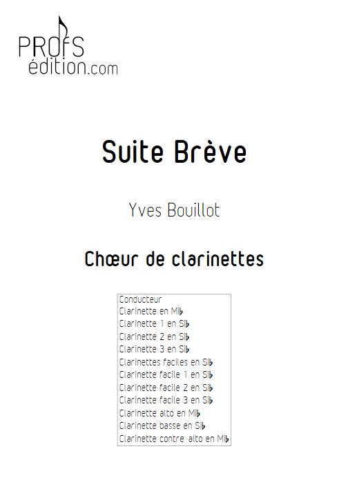 Suite brève - Chœur de Clarinettes - BOUILLOT Y. - page de garde