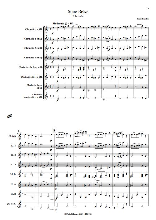 Suite brève - Chœur de Clarinettes - BOUILLOT Y. - Partition