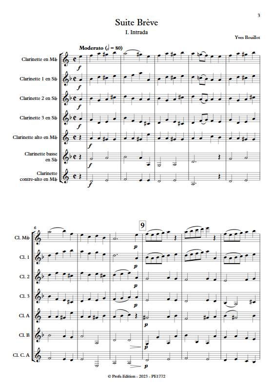 Suite brève - Ensemble de Clarinettes - BOUILLOT Y. - app.scorescoreTitle