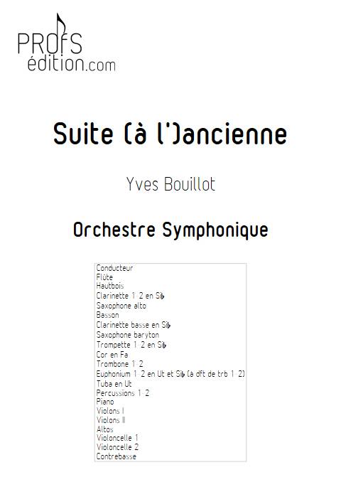 Suite ancienne - Orchestre Symphonique - BOUILLOT Y. - page de garde