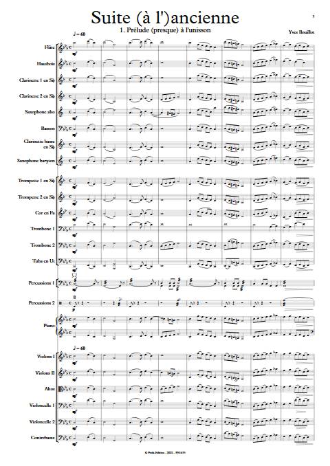 Suite ancienne - Orchestre Symphonique - BOUILLOT Y. - Partition