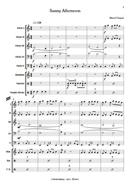 Sunny Afternoon - Ensemble Variable - CHAPUIS M. - app.scorescoreTitle