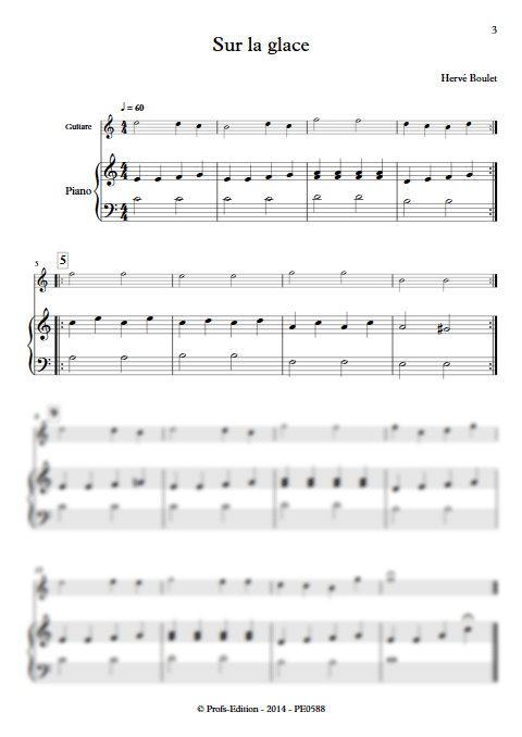 Sur la Glace - Duo Guitare et Piano - BOULET H. - Partition