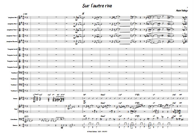 Sur l'autre rive - Big Band - VALLEJO A. - Partition