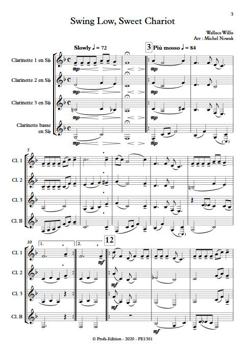 Swing Low Sweet Chariot - Quatuor de Clarinettes - WILLIS W. - Partition