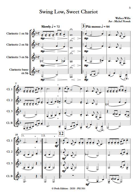 Swing Low Sweet Chariot - Quatuor de Clarinettes - WILLIS W. - app.scorescoreTitle