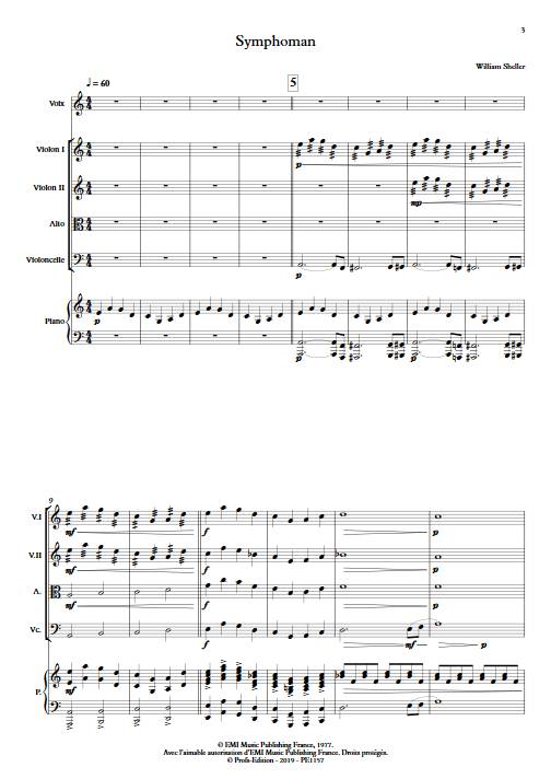 Symphoman - Chant et Quintette à Cordes - SHELLER W. - Partition