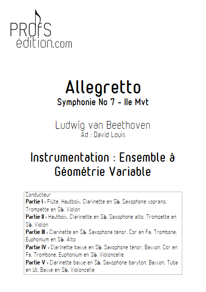 Allegretto (Symphonie n°7) -Ensemble à Géométrie Variable - BEETHOVEN L. V. - page de garde