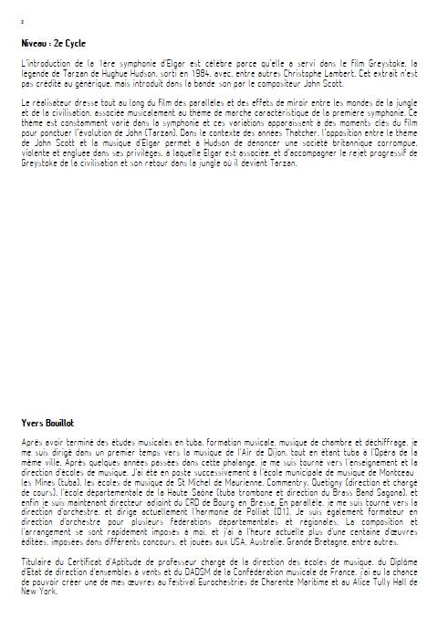 Symphonie n°1 - Orchestre d'harmonie - ELGAR E. - Fiche Pédagogique