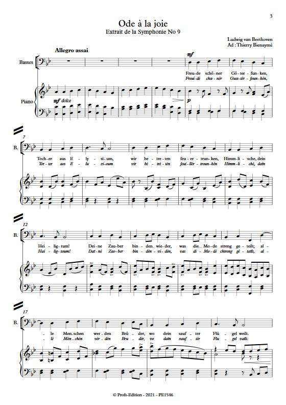 Ode à la joie - Chœur mixte - BEETHOVEN L. - Partition
