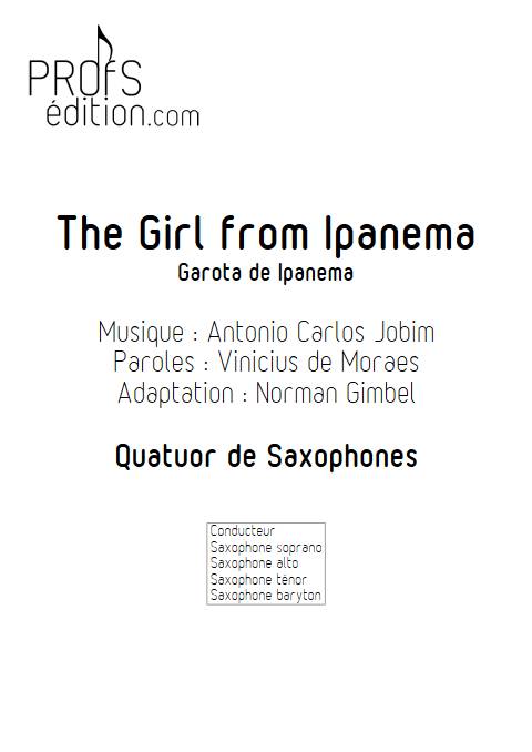 The girl from Ipanema - Quatuor de Saxophones - JOBIM A. C. - page de garde