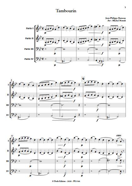 Tambourin - Ensemble variable - RAMEAU J. P. - Partition