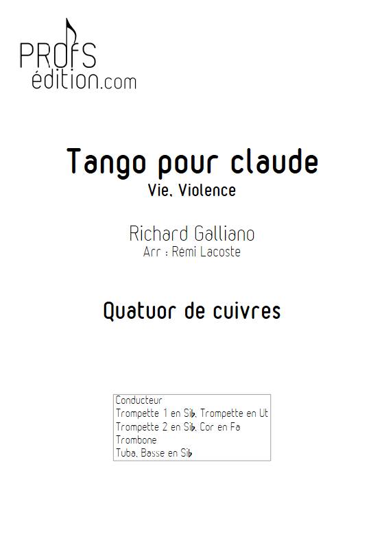 Tango pour Claude - Quatuor de Cuivres - GALLIANO R. - page de garde