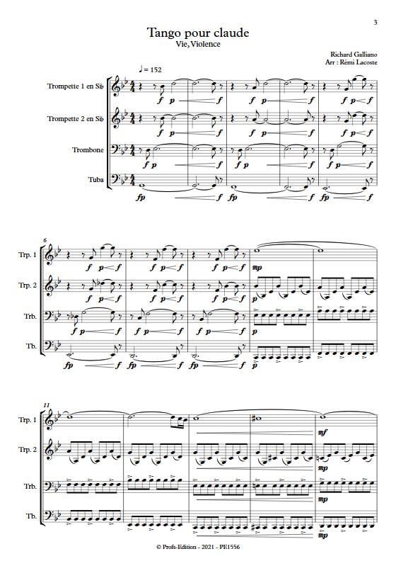 Tango pour Claude - Quatuor de Cuivres - GALLIANO R. - app.scorescoreTitle