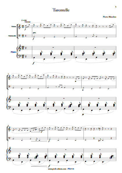 Tarentelle - Trio Violon Violoncelle Piano - MANCHOT P. - app.scorescoreTitle