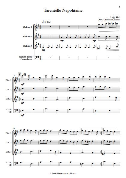 Tarentelle Napolitaine - Ensemble de Guitares - RICCI L. - Partition