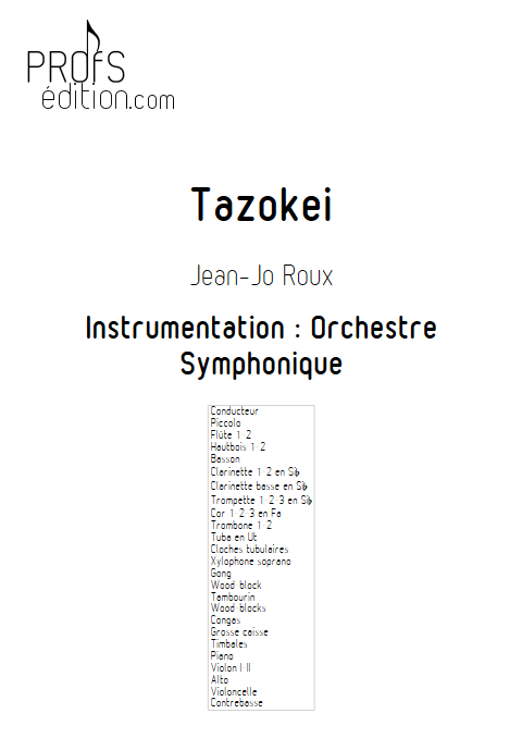 Tazokei - Orchestre Symphonique - ROUX Jean-Jo - page de garde