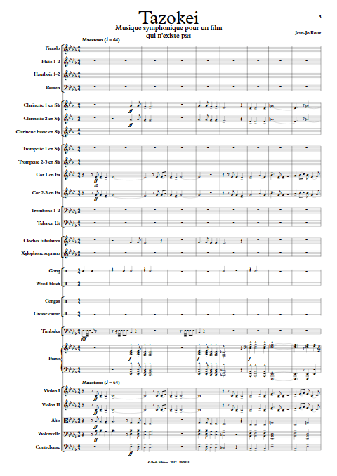 Tazokei - Orchestre Symphonique - ROUX Jean-Jo - Partition