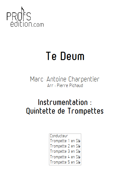 Te Deum - Quintette de Trompettes - CHARPENTIER M. A. - page de garde