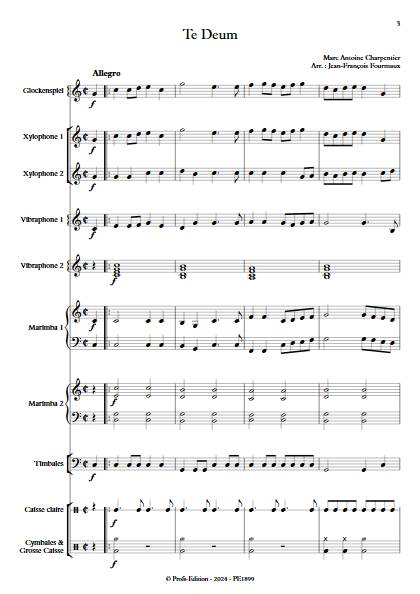 Te Deum - Ensemble de Percussions - CHARMPENTIER M. A. - Partition