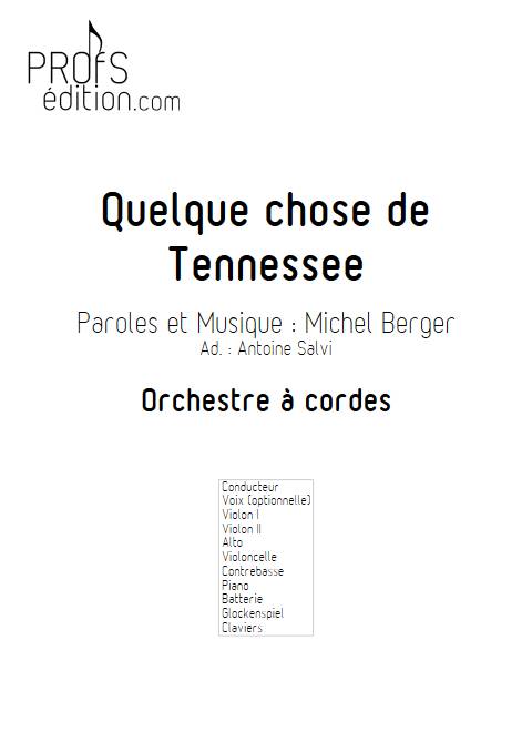Quelque chose de tennesse - Orchestre à Cordes - BERGER M. - page de garde