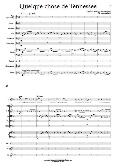 Quelque chose de tennesse - Orchestre à Cordes - BERGER M. - app.scorescoreTitle