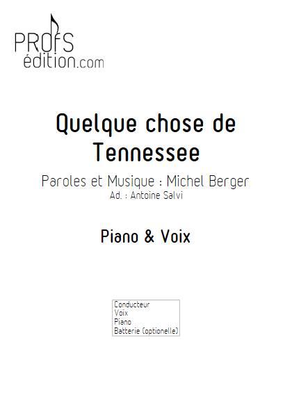 Quelque chose de tennesse - Piano Voix - BERGER M. - page de garde