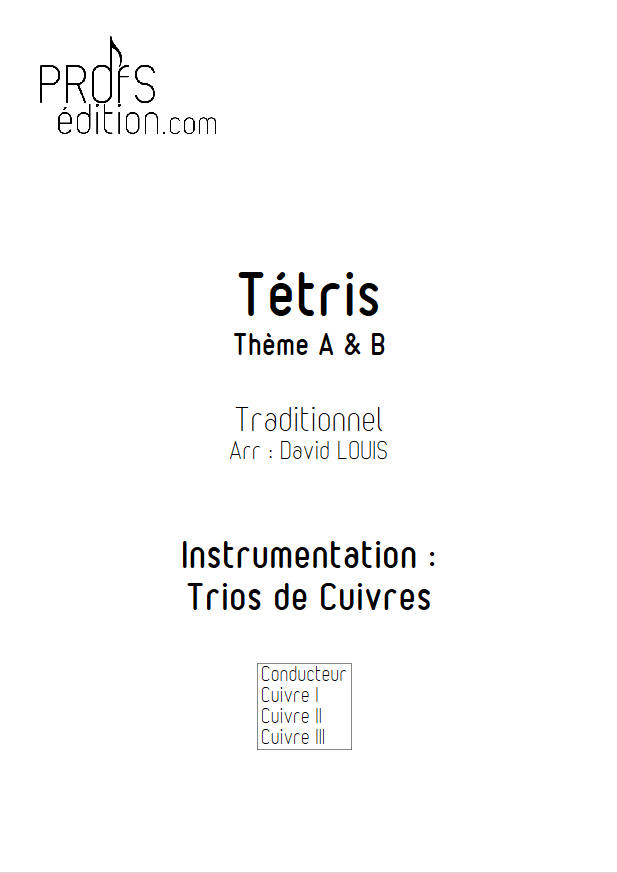 Tétris (2 thèmes) - Trio Cuivres - TRADITIONNEL RUSSE - page de garde