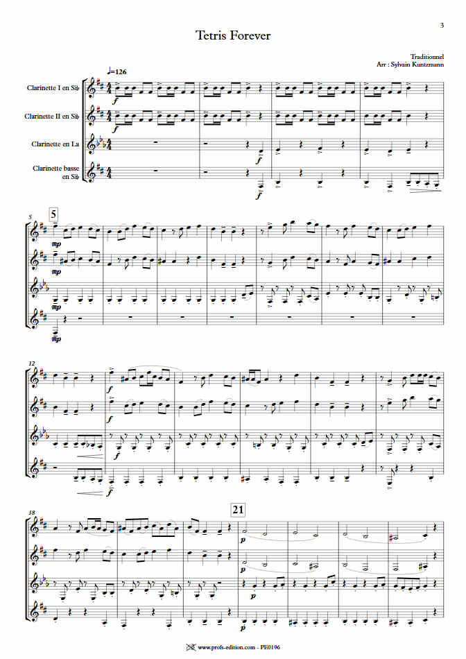 Tétris - Quatuor de Clarinettes - TRADITIONNEL RUSSE - app.scorescoreTitle