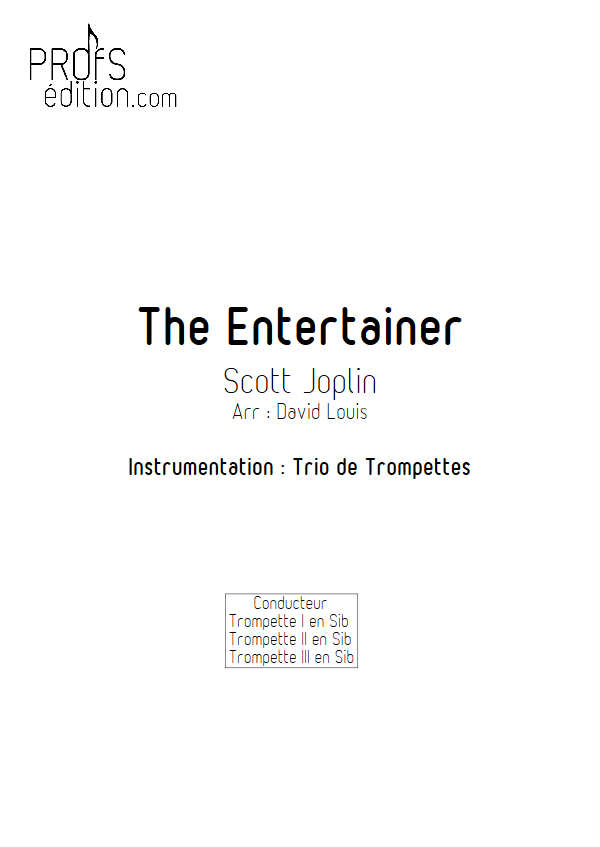 The Entertainer - Trio de Cuivres - JOPLIN S. - page de garde