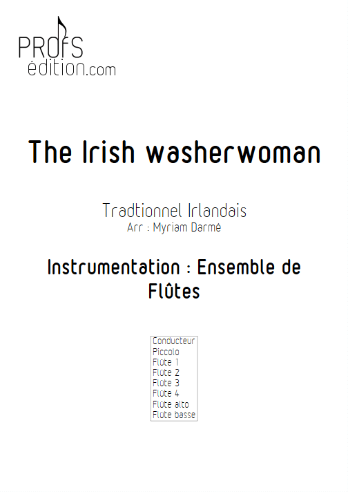 The Irish washerwoman - Ensemble de Flûtes - TRADITIONNEL IRLANDAIS - page de garde