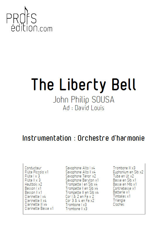 The Liberty Bell March - Orchestre harmonie - SOUSA J.P. - page de garde