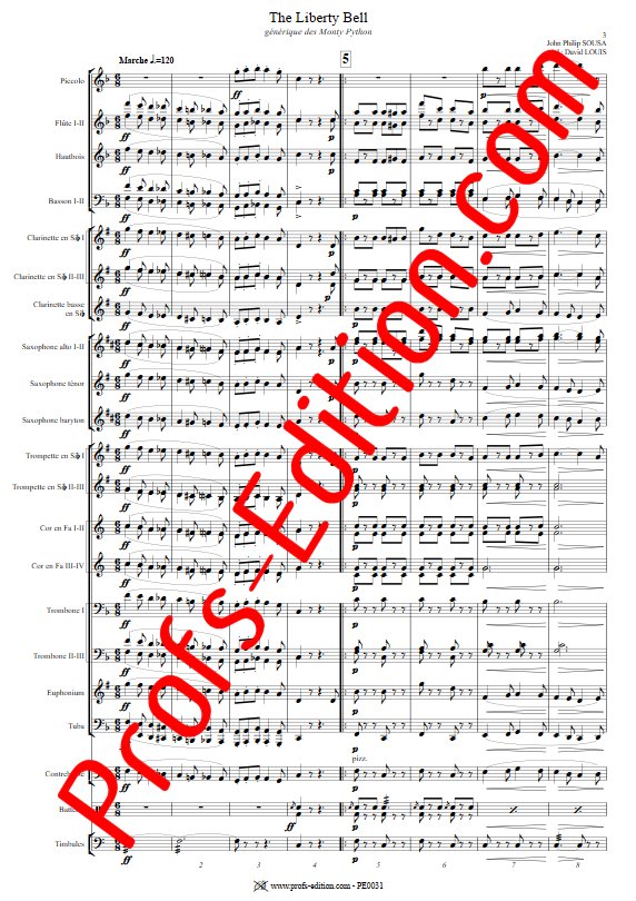 The Liberty Bell March - Orchestre harmonie - SOUSA J.P. - Partition
