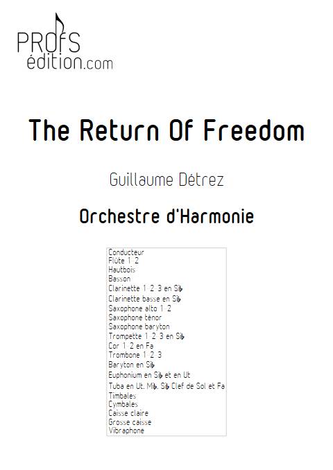 The return of freedom - Orchestre d'harmonie - DETREZ G. - page de garde