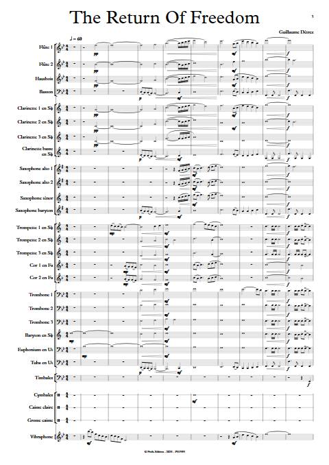The return of freedom - Orchestre d'harmonie - DETREZ G. - Partition