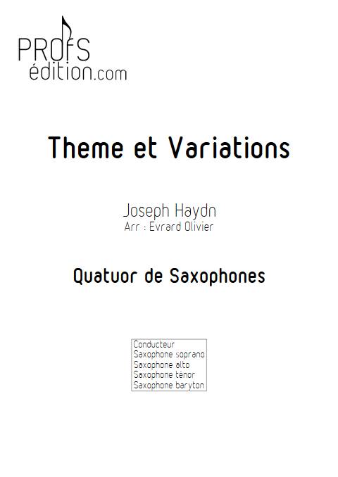 Theme et variation Haydn - Quatuor de Saxophones - HAYDN J. - page de garde