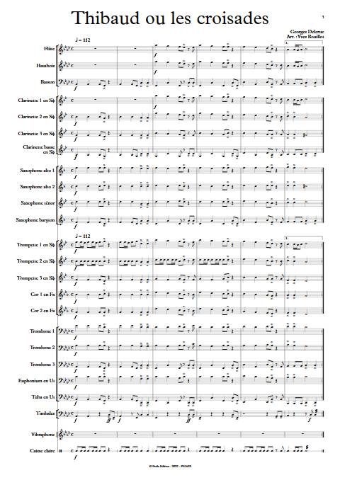 Thibaud ou les croisades - Orchestre d'Harmonie - DELERUE G. - Partition