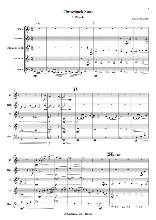 Throwback Suite - Quintette à vent - ALEXANDER R. S. - Partition