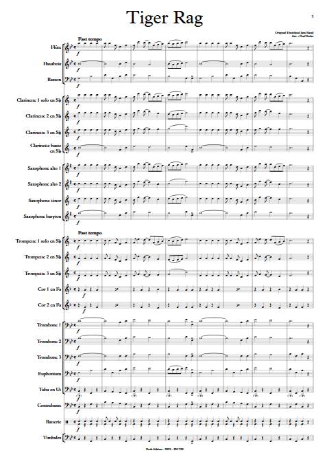 Tiger Rag - Orchestre d'harmonie - TRADITIONNEL AMERICAIN - app.scorescoreTitle