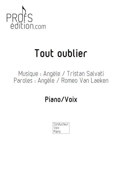 Tout oublier - Piano Voix - ANGELE - page de garde