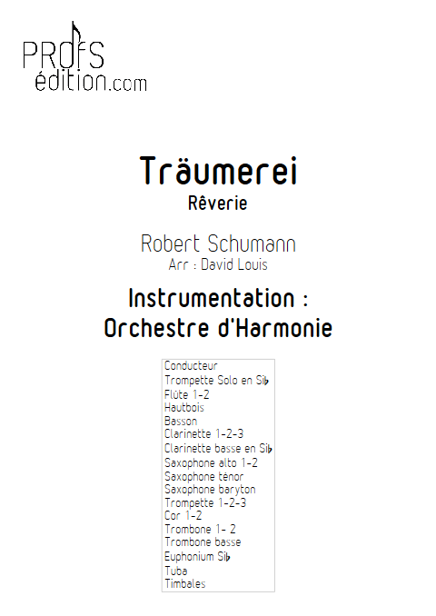 Träumerei - Orchestre d'Harmonie - SCHUMANN R. - page de garde