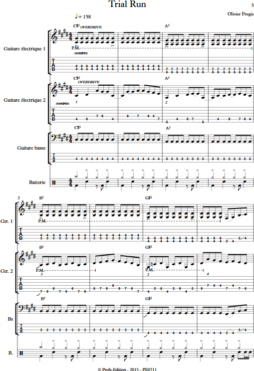 Trial Run - Ensemble de Musiques Actuelles - FREGIS O. - Partition