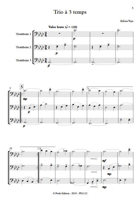 Trio à trois temps - Trio de Trombones - VEYS A. - Partition